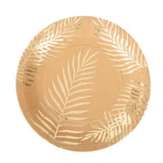 Palmeblade Tallerkener Kraft/Guld