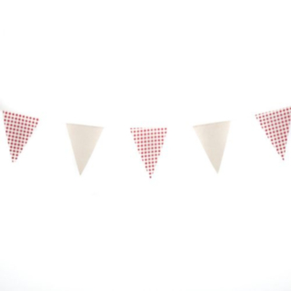 Vichyternet Flagguirlande Rød/Hvid/Beige