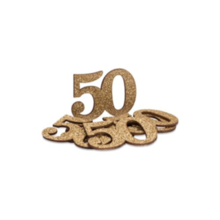 50 Års Bordkonfetti Guld