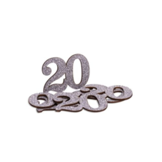 20 Års Bordkonfetti Sølv