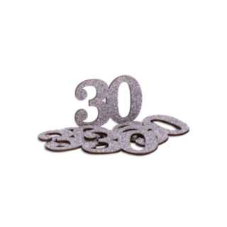 30 Års Bordkonfetti Sølv