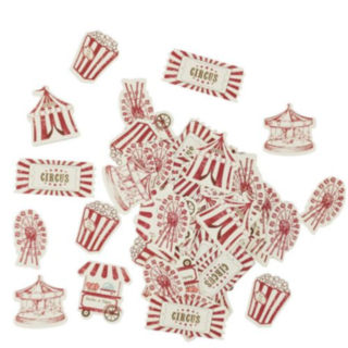 Cirkus Bordkonfetti Rød/Elfenben