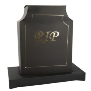 RIP Gravsten 3D Dekoration Sort/Guld