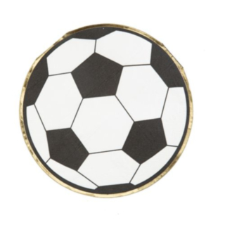 Fodbold Servietter Sort/Hvid Guldkant