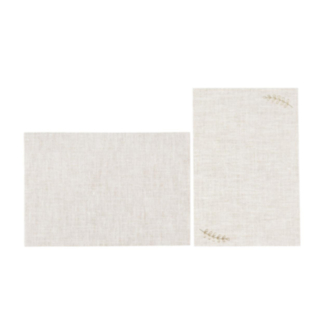 Bladmotiv Invitationer Med Kuverter Beige/Guld