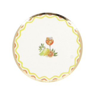 Citrus Paptallerkener Guldkant