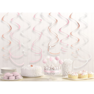 Swirls Kobber/Hvid/Rosa