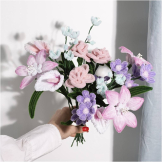 Chenilleblomster DIY Lyserød/Lilla