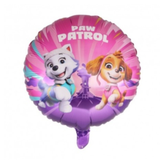 Paw Patrol® Rund Folieballon Lyserød