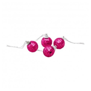 Mini Diskokugler Ornamenter Fuchsia Pink
