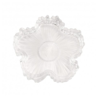 Blomstret Glas Lysestage Klar