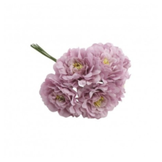 Kunstig Kamelia Mini Blomsterbuket Lilla