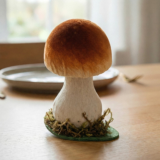Velour Svamp På Fod Med Mos 13 cm