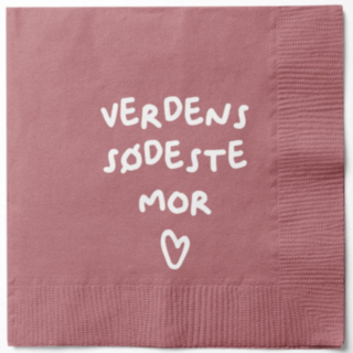 Verdens Sødeste Mor Servietter Pink