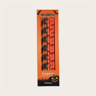 Græskar/Flagermus Papirsugerør Orange