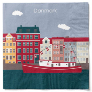 Danmark Båd Servietter Rød