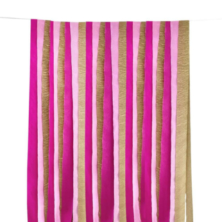 Crepe Streamer Backdrop Pink/Guld
