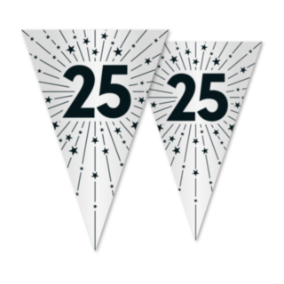25 Års Guirlande Hvid/Sort