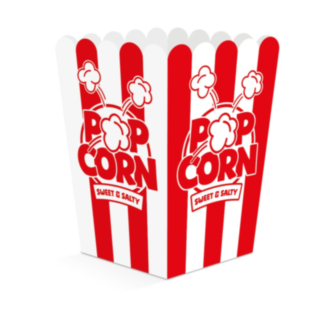 Klassiske Popcornbægre Rød/Hvid