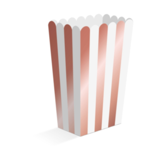 Stribede Popcornbægre Hvid/Rosaguld