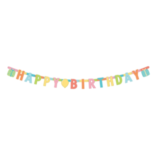 Happy Birthday Banner Multifarvet