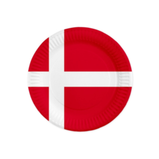 Danmark Paptallerkener Rød/Hvid