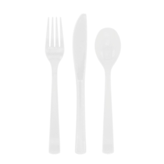 Plastikbestik Hvid
