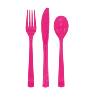 Plastikbestik Pink