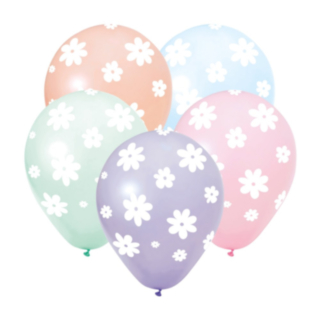 Blomster Latexballoner Pastelfarvede