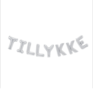 Tillykke Folieballon Sølv