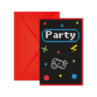 Gaming Party Invitationer Med Konvolutter