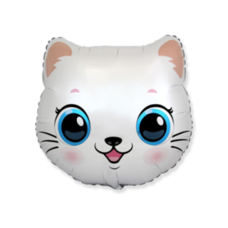 Kat Folieballon Hvid