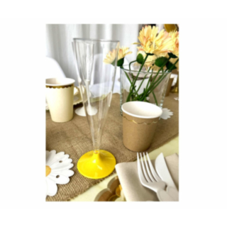 Plast Champagneglas Gul Fod