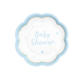 Baby Shower Paptallerkener Lyseblå