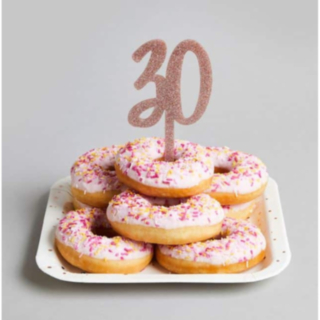 30 Års Kagetopper Rosaguld