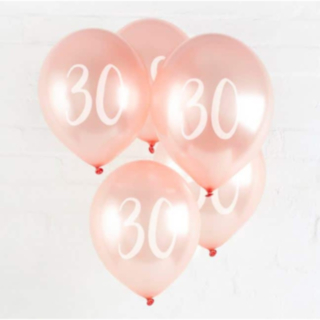 30 Års Latexballoner Rosaguld