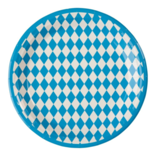 Oktoberfest Paptallerkener Blå/Hvid