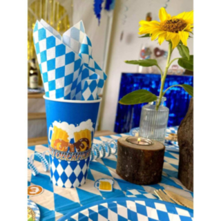 Oktoberfest Papkrus Blå/Hvid