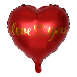 Hjerte Folieballon I Love You Rød