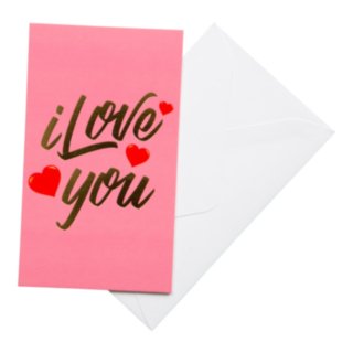 I Love You Valentinskort Lyserød