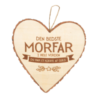 Træhjerte Morfar Beige