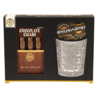 Gentleman Whiskyglas Med Chokoladecigarer