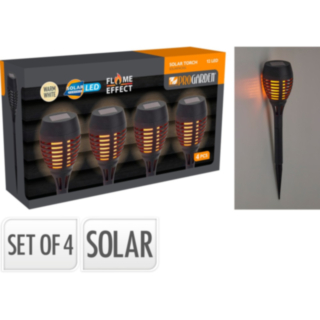 Solcellefakkel Med Flammeeffekt Sort