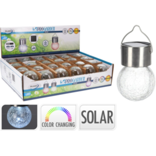 Krakeleret Glas Solcellelampe Transparent