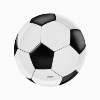 Fodbold Paptallerkener Sort/Hvid