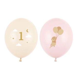 1 Års Mus Latexballoner Lyserød