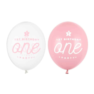 1st Birthday Party Latexballoner Lyserød