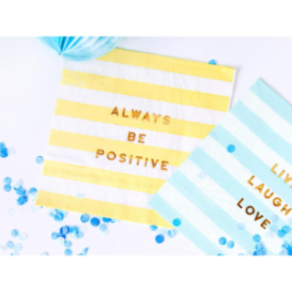 Always Be Positive Servietter Gul/Hvid