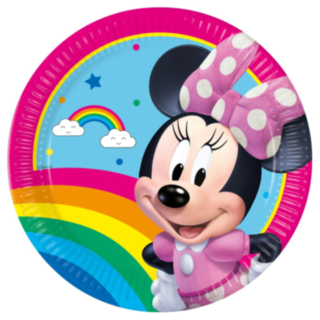 Minnie Mouse® Paptallerkener Regnbue