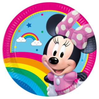 Minnie Mouse® Paptallerkener Regnbue